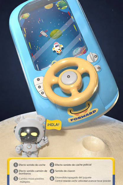 Volante Musical de juguete para niños de 4 a 6 años, juego de coche de carreras