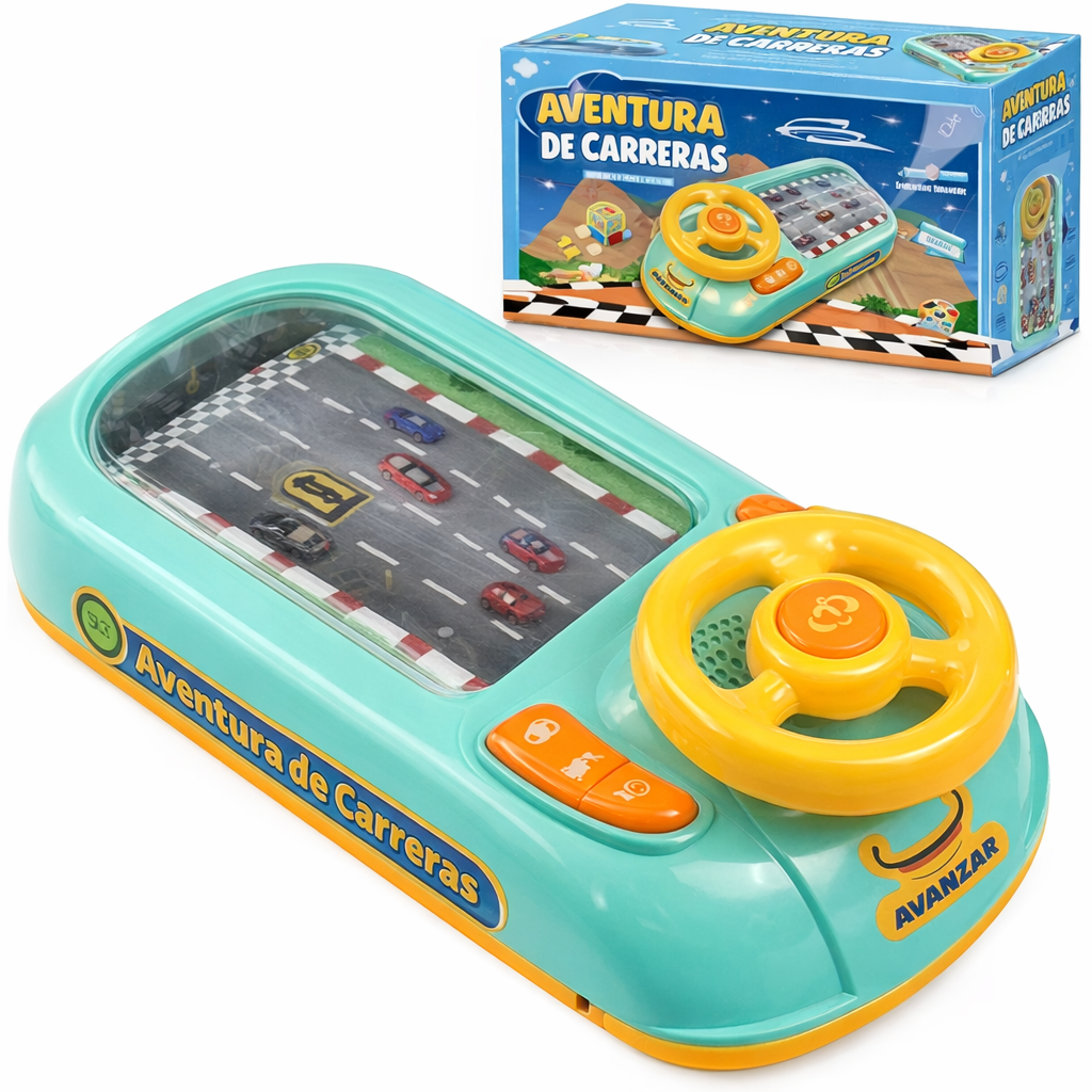Volante Musical de juguete para niños de 4 a 6 años, juego de coche de carreras