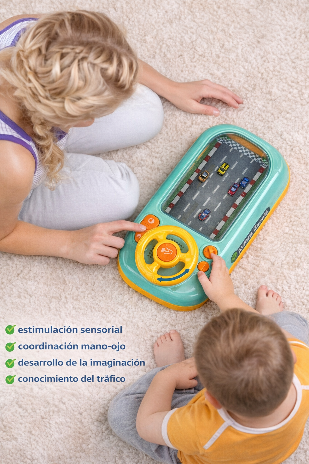 Volante Musical de juguete para niños de 4 a 6 años, juego de coche de carreras